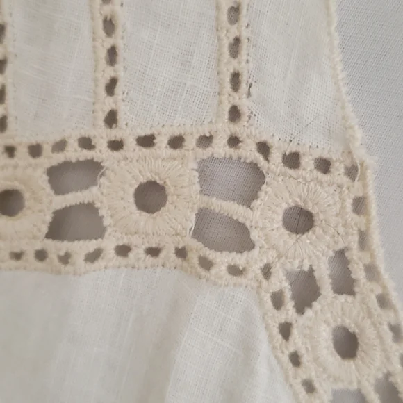 J. Jill Linen Long Sleeve Embroidered Blouse Womans L - Picture 4 of 7